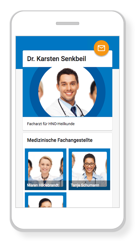 Mit einer Praxxio Praxiswebseite stellen Sie Ihr Team persönlich und professionell vor.